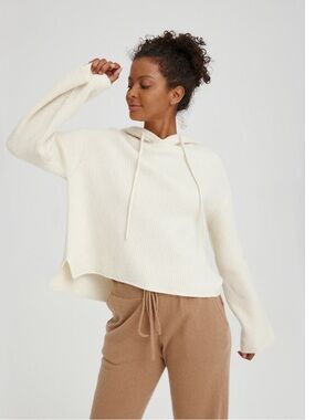 Nap loungewear cream drawstring Cashmere Hoodie